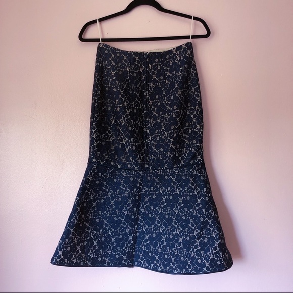 Keepsake Midnight Lace Midi Mermaid Skirt - Picture 4 of 5